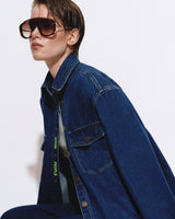 Dark blue denim shirt "OVERSIZE"