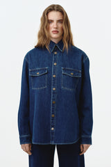 Dark blue denim shirt "OVERSIZE"
