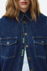 Dark blue denim shirt "OVERSIZE"