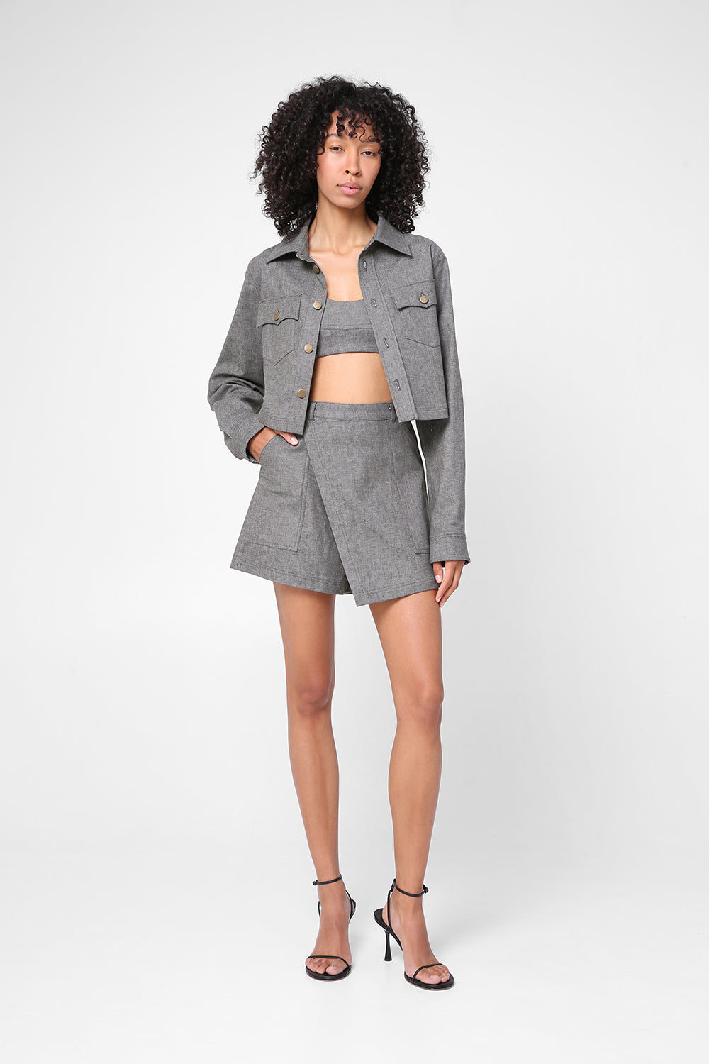 Jacket with copper buttons