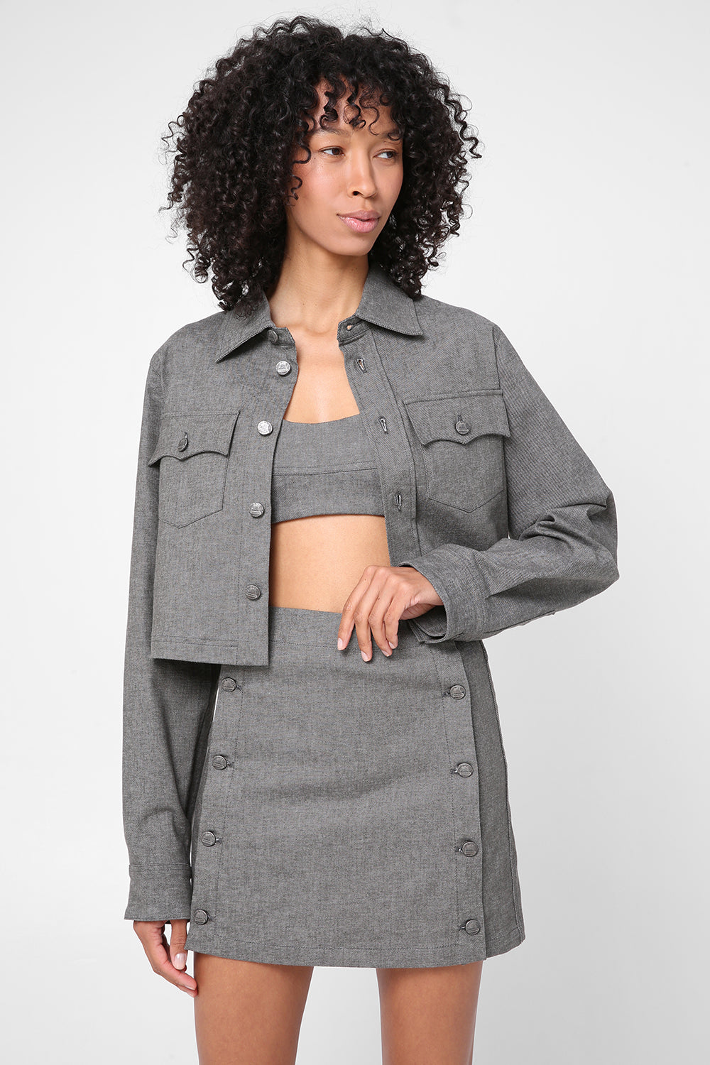 Jacket with silver buttons