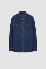 Dark blue denim shirt "OVERSIZE"