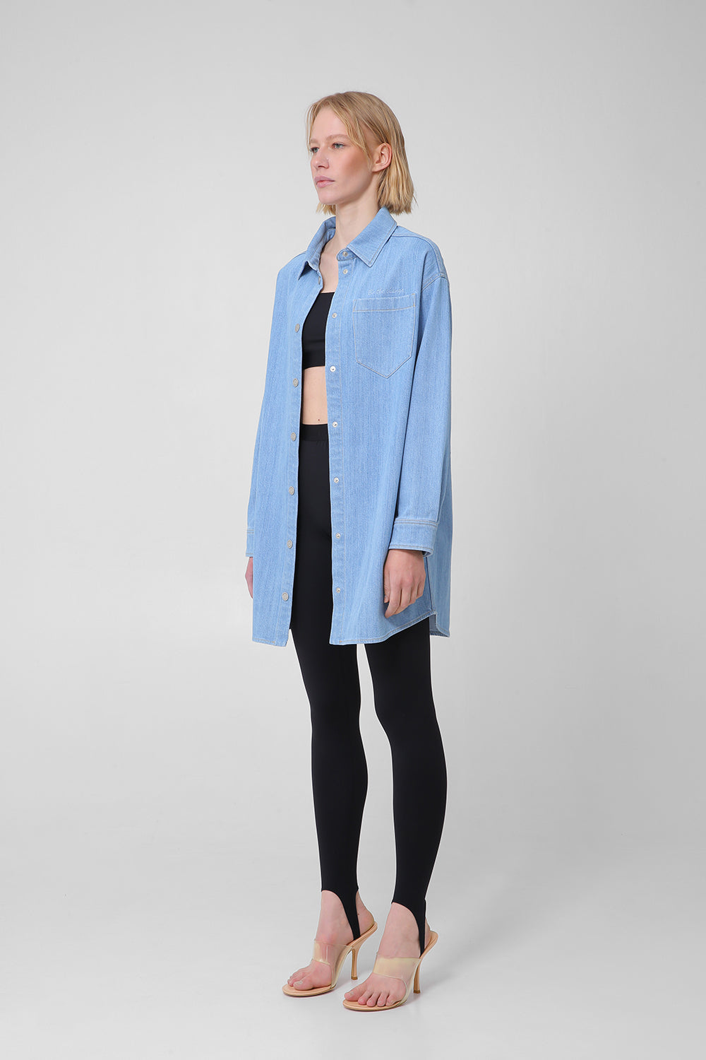 Denim shirt with logo