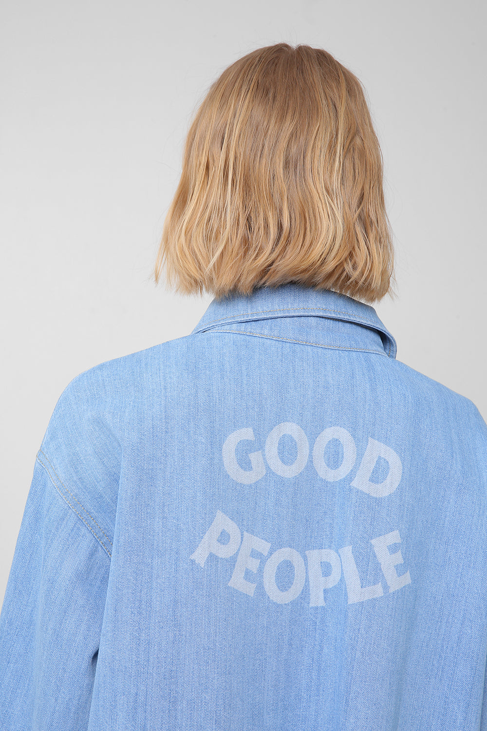Denim shirt with logo