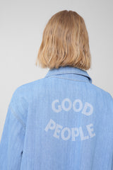 Denim shirt with logo