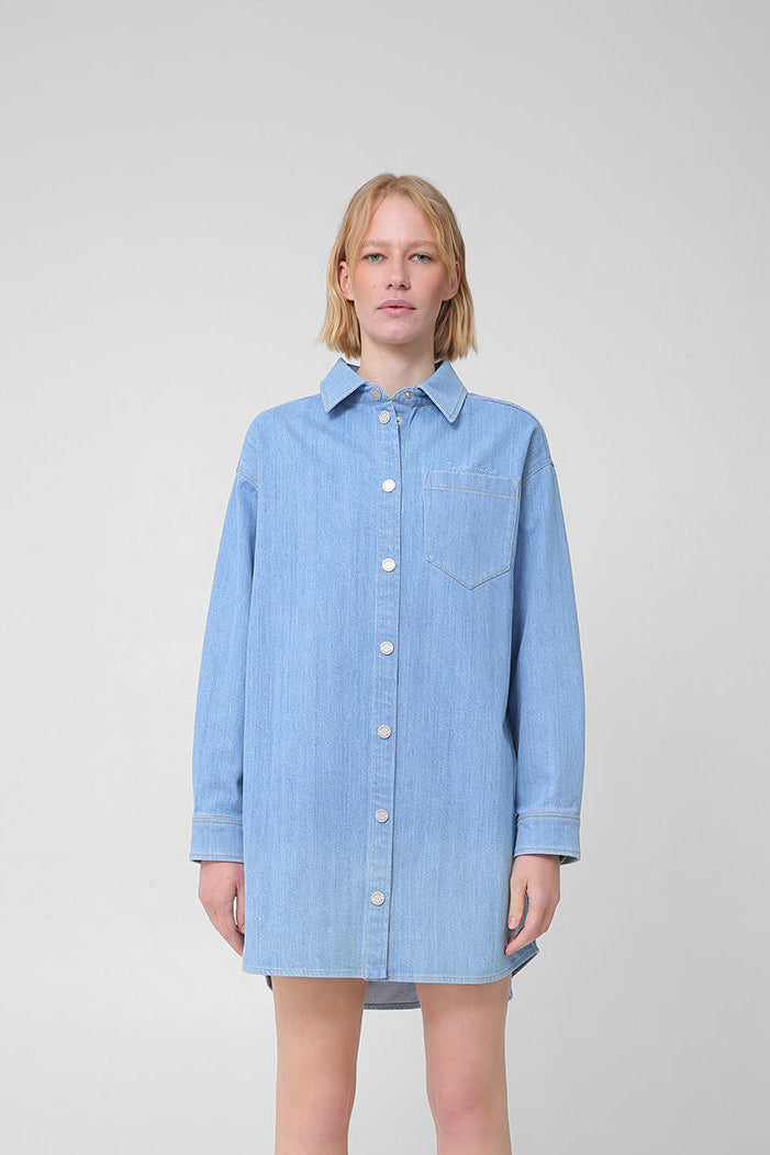 Denim shirt with logo