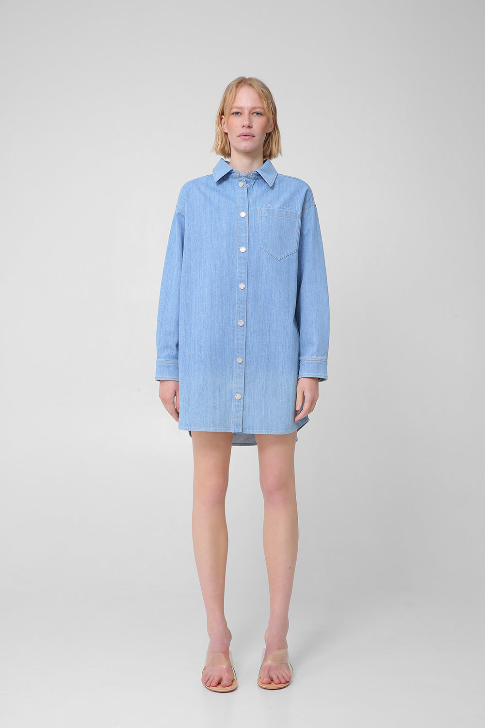Denim shirt with logo
