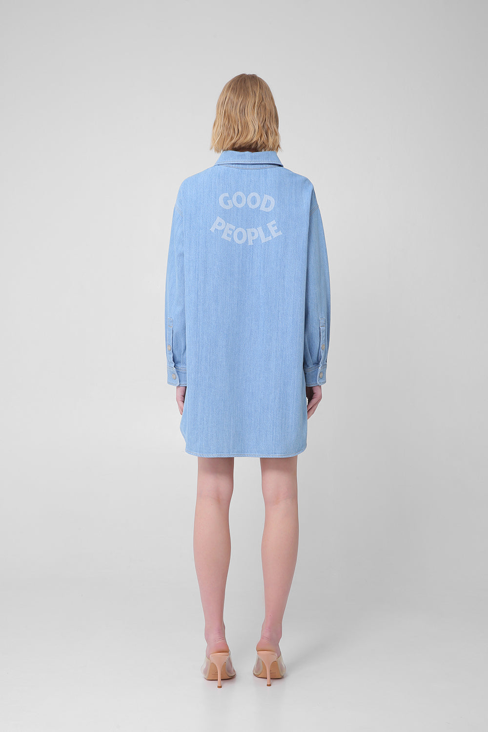 Denim shirt with logo