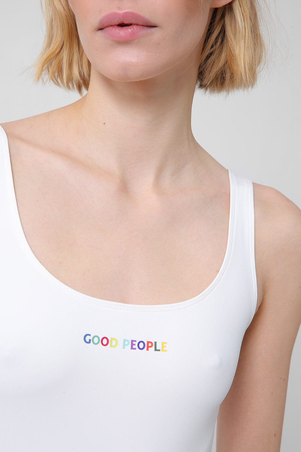 Bodysuit with colored logo