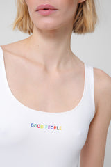 Bodysuit with colored logo
