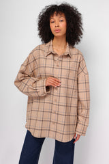 Сорочка бежева " PLAID OVERSIZE"