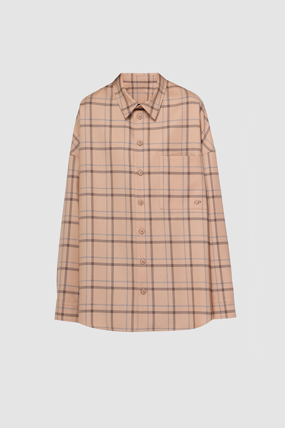 Сорочка бежева " PLAID OVERSIZE"