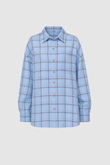 Сорочка блакитна "PLAID OVERSIZE "