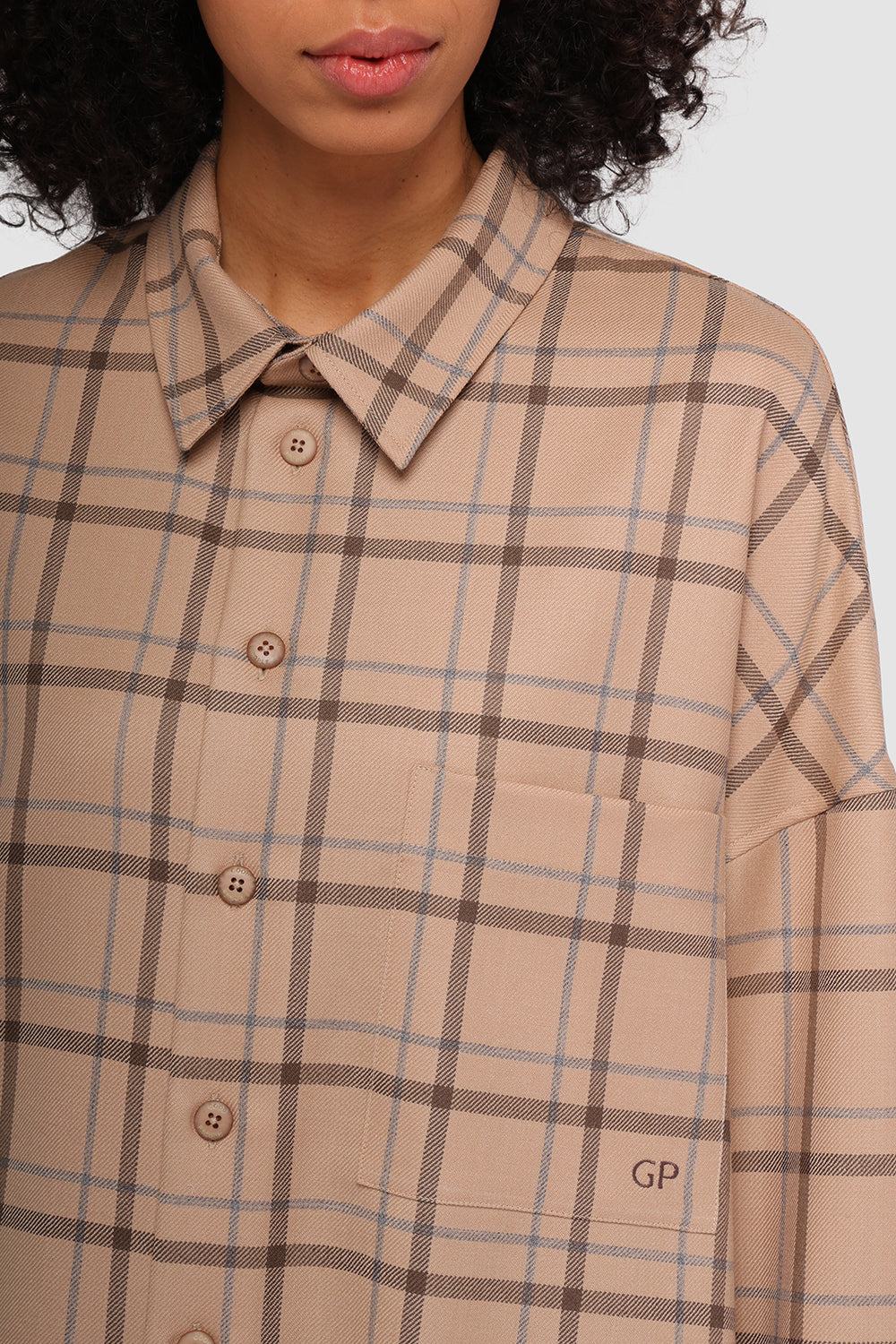 Сорочка бежева " PLAID OVERSIZE"