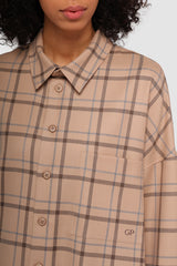 Сорочка бежева " PLAID OVERSIZE"