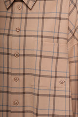 Сорочка бежева " PLAID OVERSIZE"