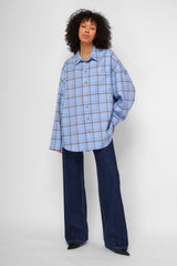 Сорочка блакитна "PLAID OVERSIZE "