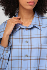Сорочка блакитна "PLAID OVERSIZE "