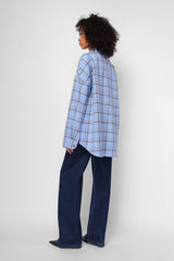 Сорочка блакитна "PLAID OVERSIZE "